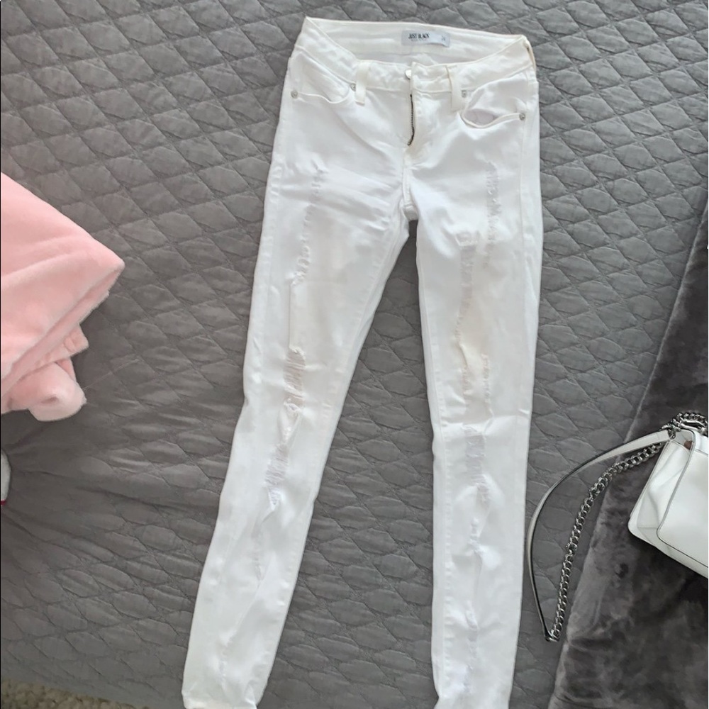 Just Black white ripped skinny jeans